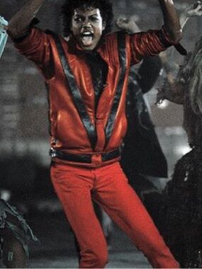 Vintage Thriller Red Bomber Jacket with Black Trim